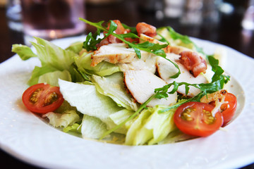 vegetables and  chicken meat