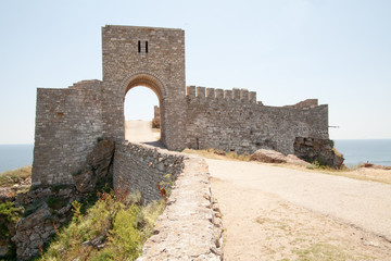 The gate of the medieval fortress on cape Kaliakra, Bulgaria.