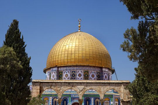 Dome of the Rock Among Trees