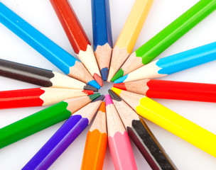 Naklejka premium Bunch of colored pencils