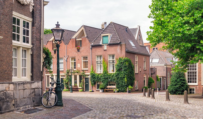 Beautiful street in Utrecht, Netherlands - obrazy, fototapety, plakaty