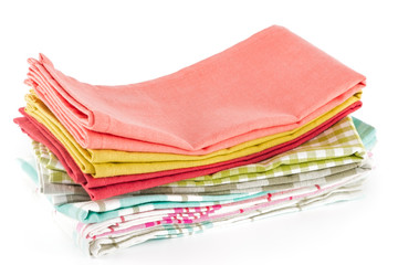 Table napkins on white background