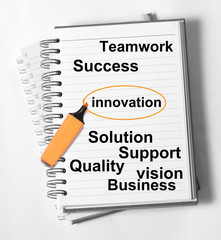 Single orange crayon with  word