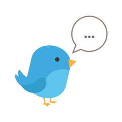 Blue bird with balloon