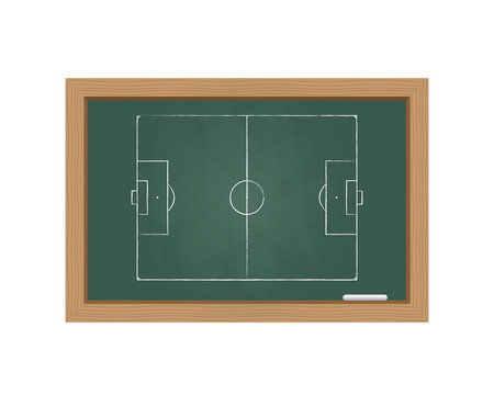 Chalkboard with a football field