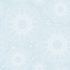 Winter snowflake seamless pattern