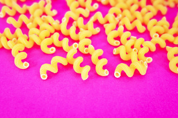 Italian pasta spirals close-up