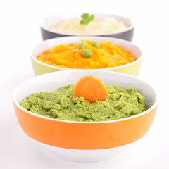 assortment of puree