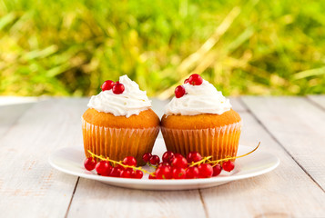 Cakes with cream