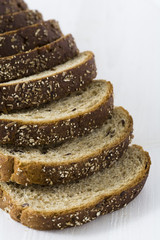 Fresh rye bread slices