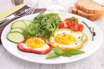 fried egg on bell pepper