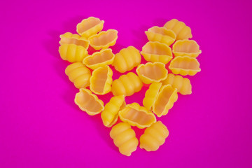heart of Italian pasta close-up