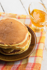 Pancakes on plate