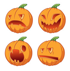 Four icons pumpkins for Halloween
