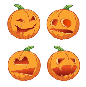 Icons pumpkins for Halloween