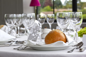 Repas, mariage, fête, banquet, table, restaurant, nappe