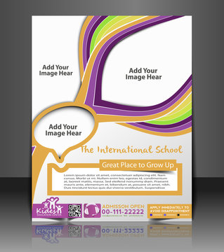Vector School Brochure, Flyer, Magazine Cover