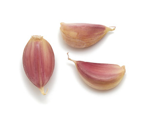 garlic cloves isolated on white