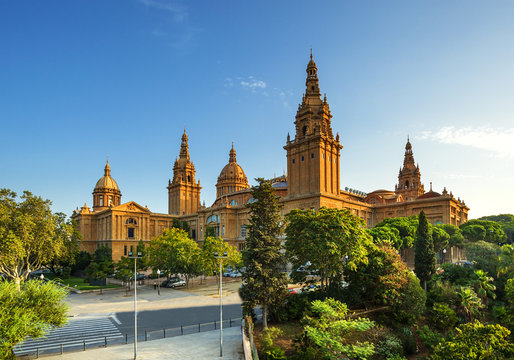 Placa De Espanya, the National Museum in Barcelona. Spain