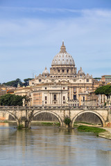 Fototapeta na wymiar View of the Vatican with Saint Peter's Basilica.