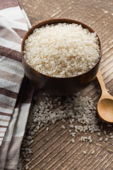 Rice in ceramic bowl