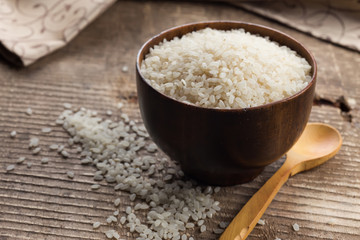 Rice in ceramic bowl