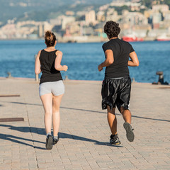 Fototapeta premium jogging in the port