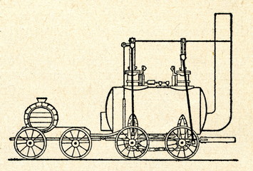 Fototapeta na wymiar Stephenson's locomotive (1822)