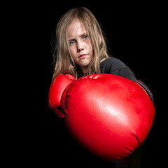 Little Girl with Boxing Gloves