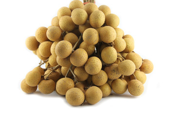 Truss Fruit - Longan on white background.