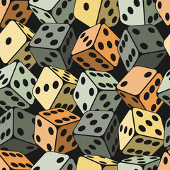 Dice seamless background pattern. Vector illustration.