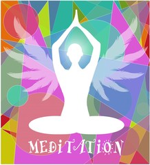 silhouette umana in posizione di loto