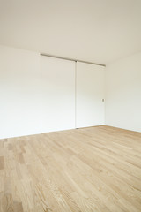 interior new house, empty room with sliding door
