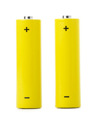 Two AA bateries isolated on white background