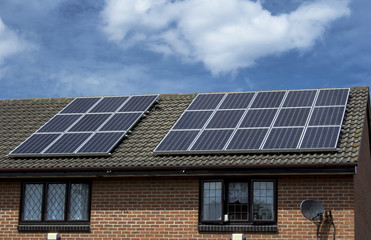 Fototapeta premium Solar panels on a roof