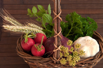 Basket with vegetable
