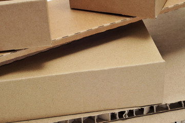 cardboard boxes and corrugated cardboard
