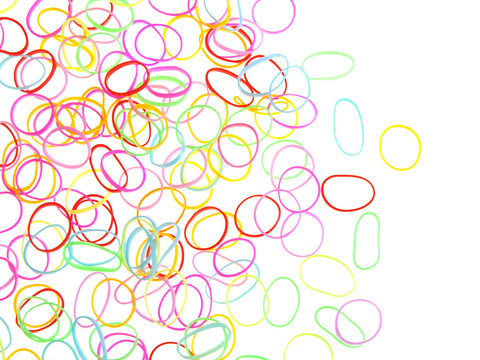 Colorful rubber bands agains
