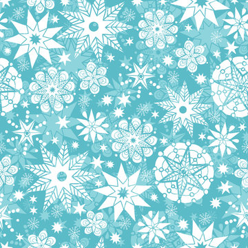 Vector Decorative Snowflake Frost Seamless Pattern Background