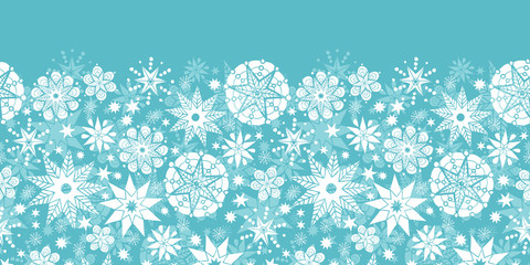 Vector Decorative Snowflake Frost Horizontal Seamless Pattern
