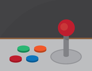 Retro arcade joystick and buttons © milo827