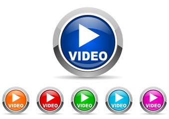 video vector icon set