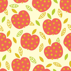 Seamless pattern with apples
