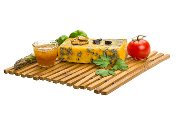 Gold cheese with mould