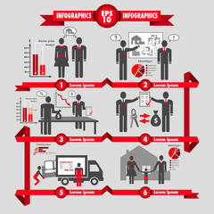 Vector business infographic about investments and mortgage