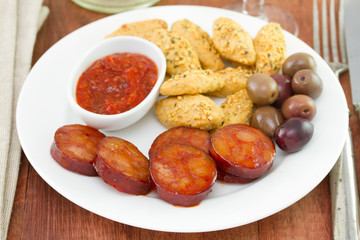 snack on white plate