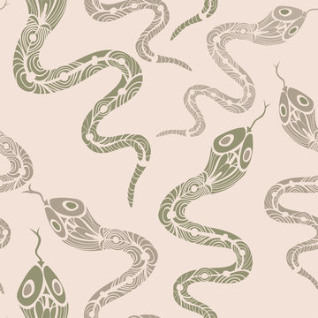 Seamless pattern with snakes