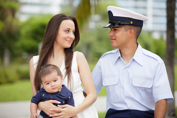 Happy military family