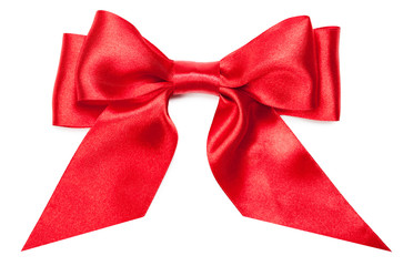 Beautiful red bow isolated on white background