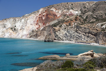 Fototapeta na wymiar Fyriplaka beach, Milos island, Cyclades, Greece